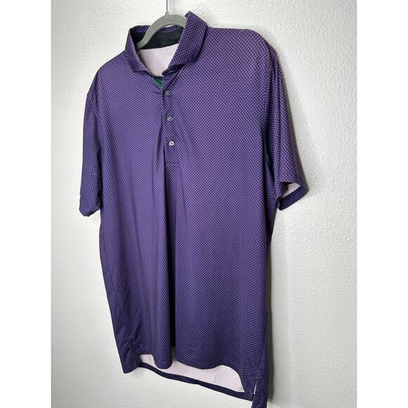 Greyson Purple & Red Square Polka Dot Design Golf Shirt L - Picture 4 of 12